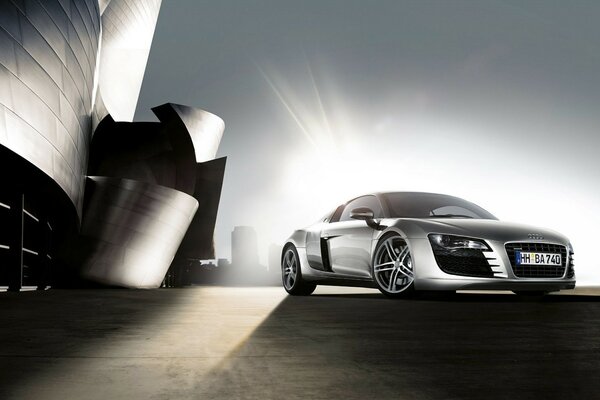 Audi-Auto im Licht