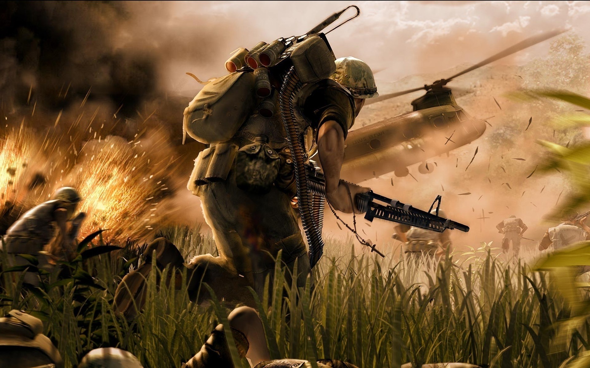 armee krieg militär waffe soldat kampf pistole kampf mann tarnung feld bomben tank