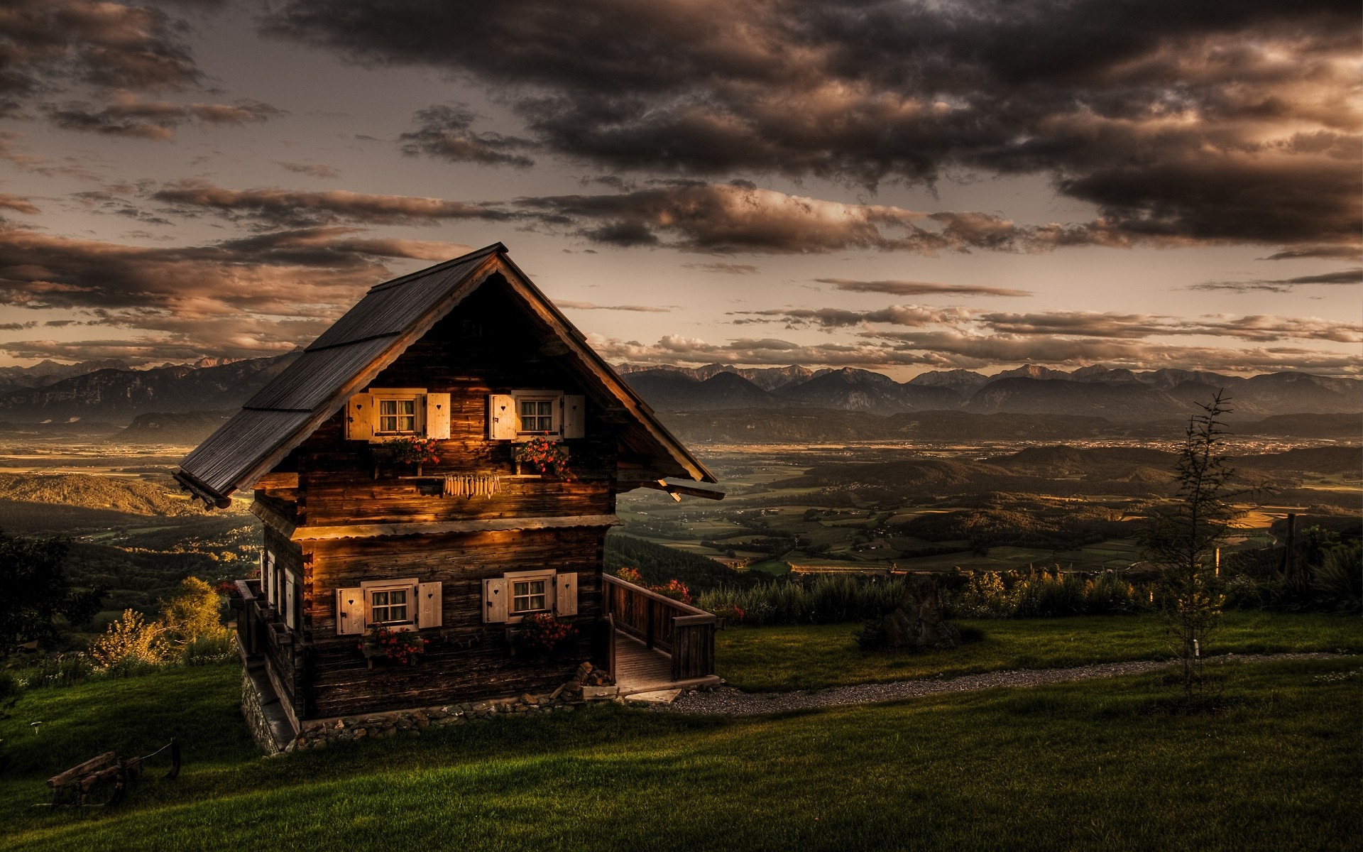 haus haus sonnenuntergang scheune bungalow himmel landschaft im freien haus bauernhof dämmerung architektur verlassene holz österreich braun kärnten österreich hoher dynamikbereich magdalensberg österreich
