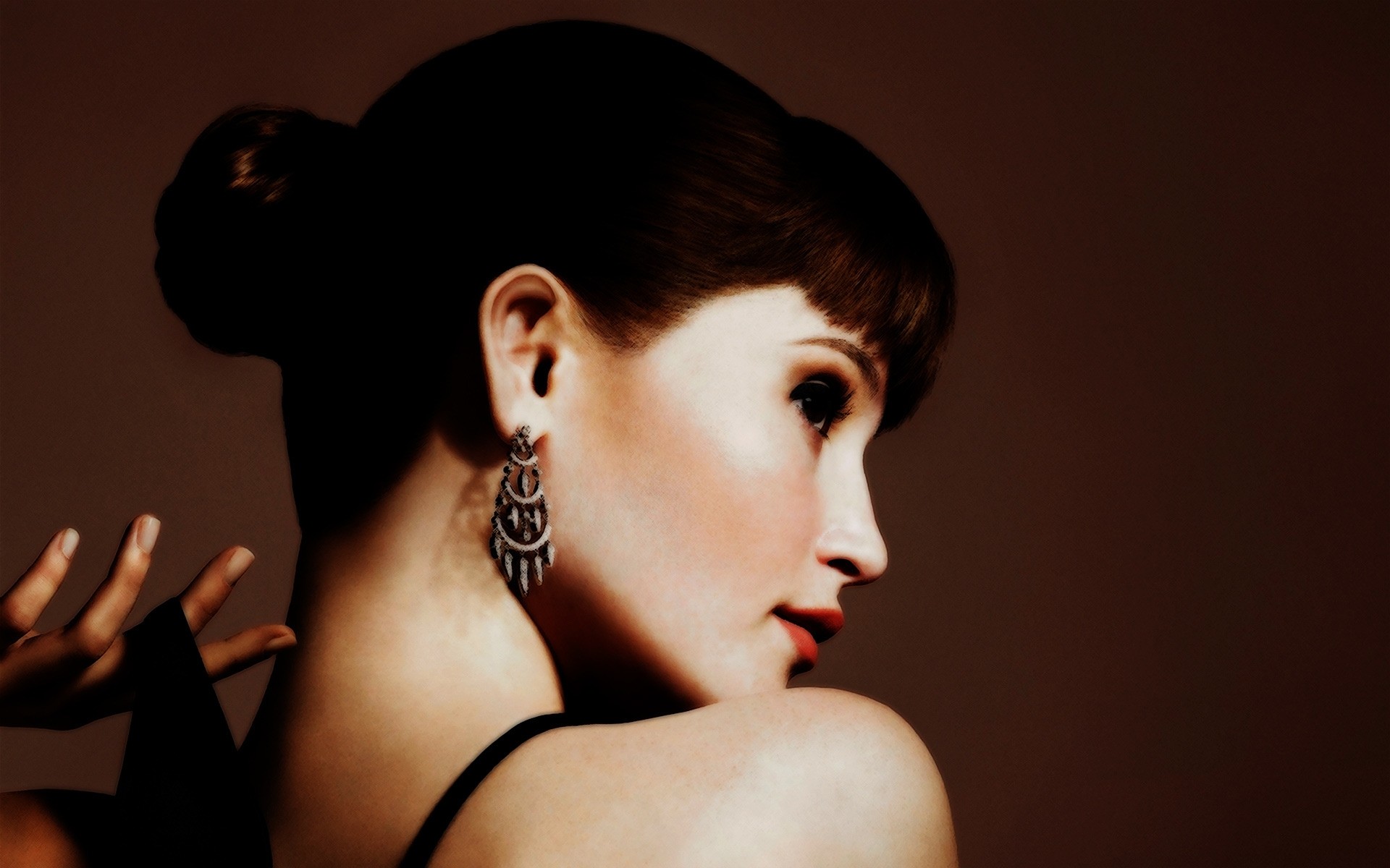 frau porträt mädchen mode modell nackt glamour ein schmuck auge erwachsener schauspielerin sexy heiß