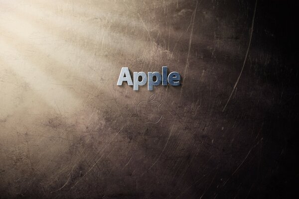 Apple-Schriftzug in grauen Buchstaben