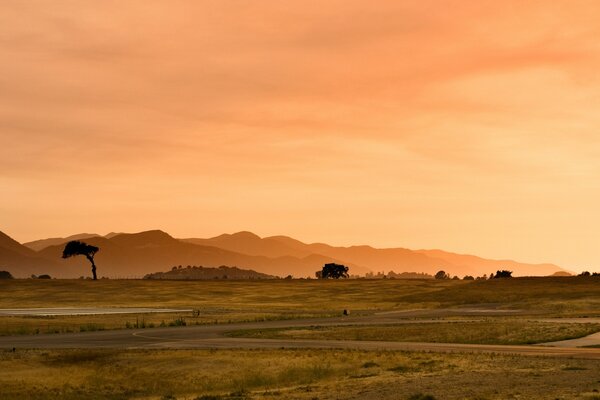 Wüste bei Sonnenuntergang Tageslandschaft