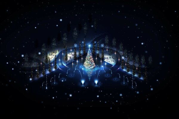 Eine Show zu Weihnachten. Märchenhafte Illumination