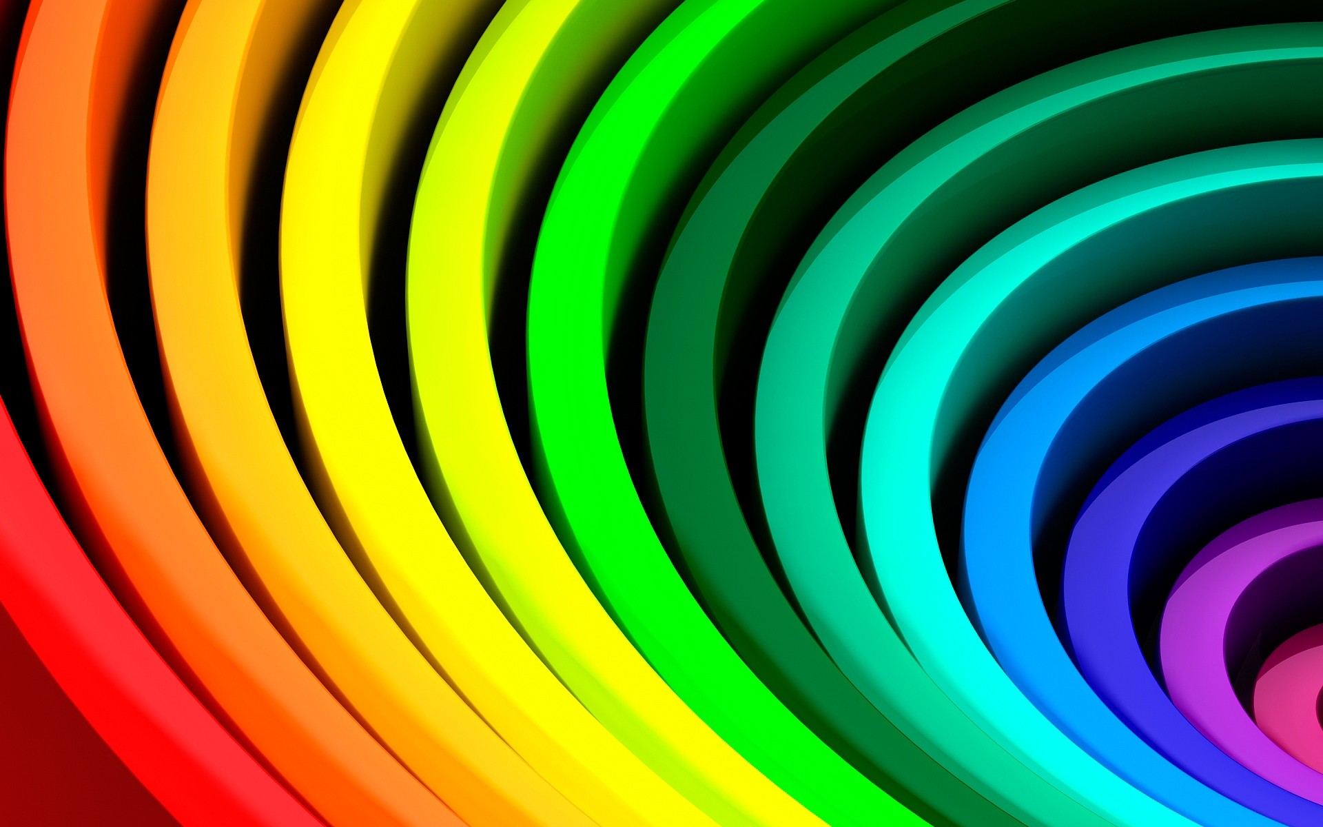 abstrakt spirale tapete rund muster form design kunst futuristisch kurve licht wirbel hintergrund geometrisch textur farbe bewegung modern linie grün blau gelb orange