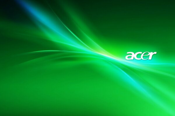 Grüner Hintergrund mit Acer-Schriftzug