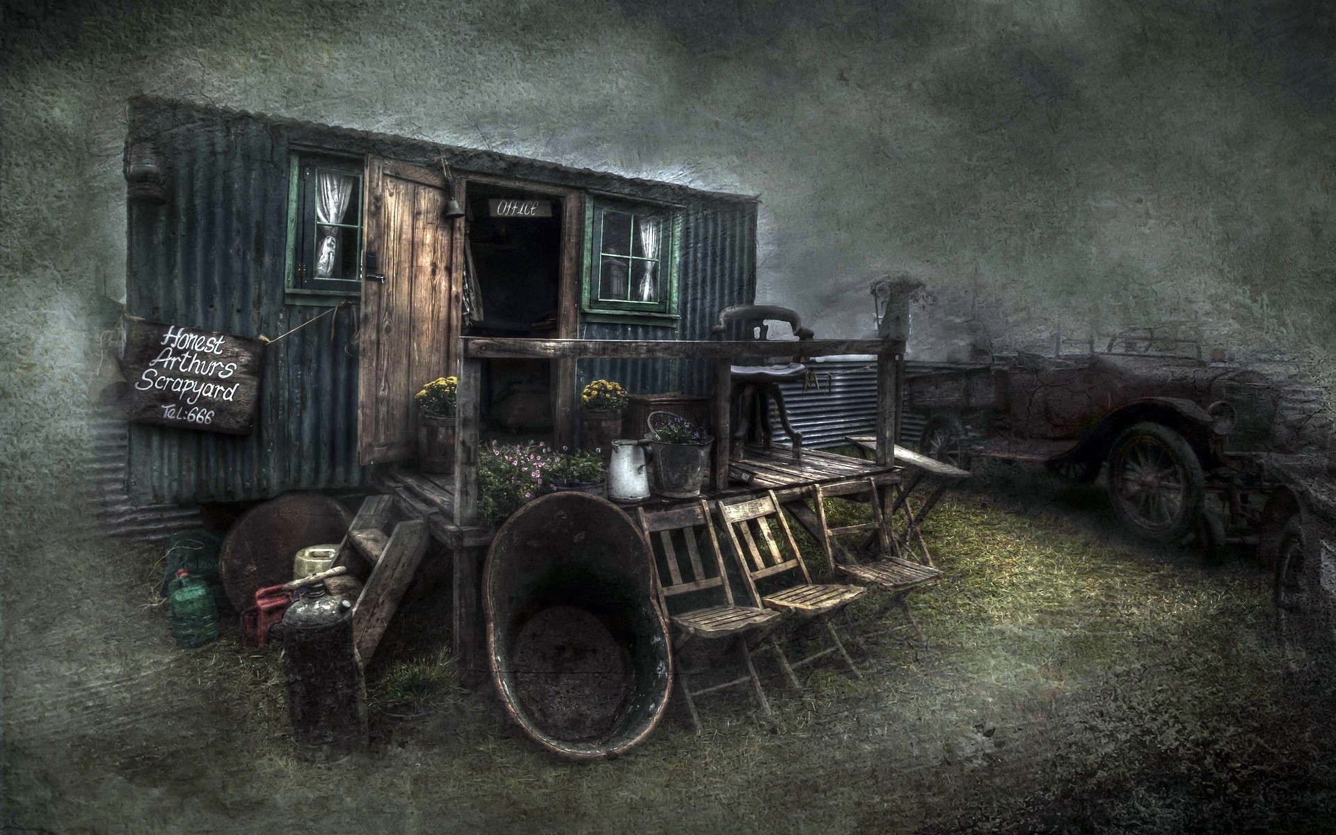 verlassene vintage auto alt holz zerfall transportsystem verrostet gebrochen vintage sachen vintage waren vintage hintergrund retro