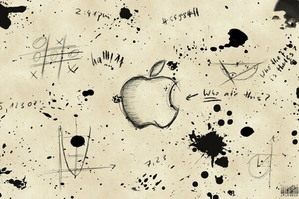 Kreative Zeichnung zum Thema Apple