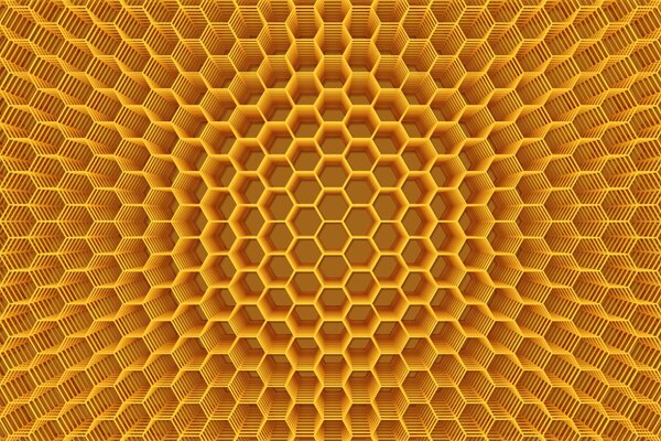 Abstraktion von Waben mit Honig im Bienenstock