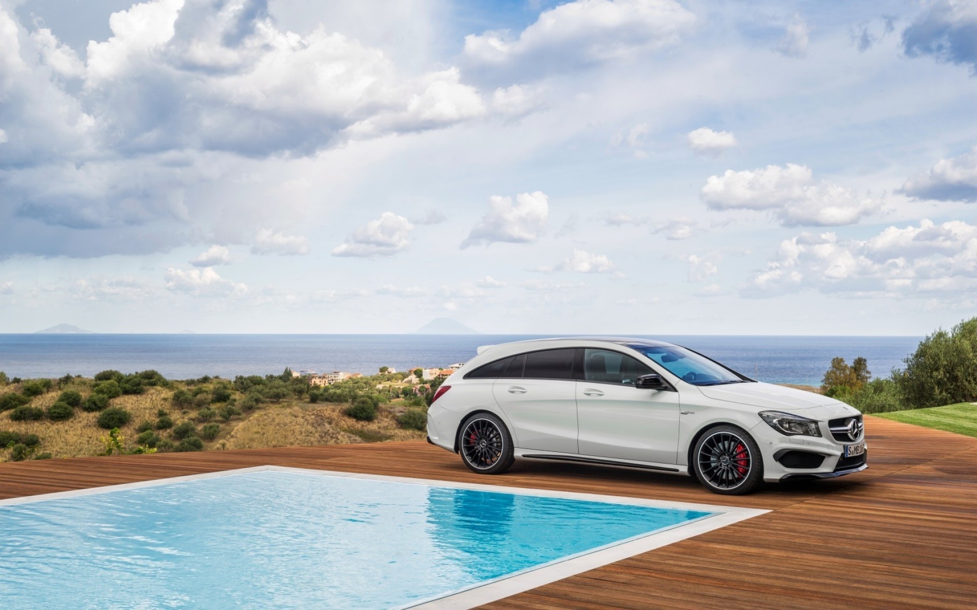 mercedes-benz reisen auto wasser himmel sommer urlaub mercedes tsla 45 amg