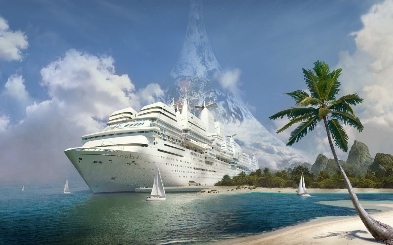 reisen wasser ozean tropisch meer strand sommer urlaub himmel meer insel exotisch tourismus