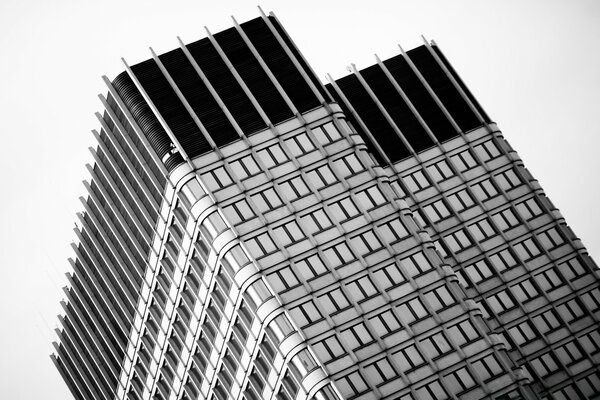 Schwarz-Weiß-Bild des modernen Business Center Office