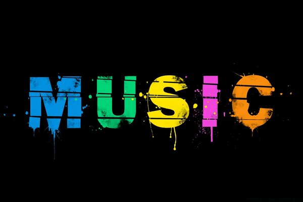 Regenbogentöne und Buchstaben der Musik