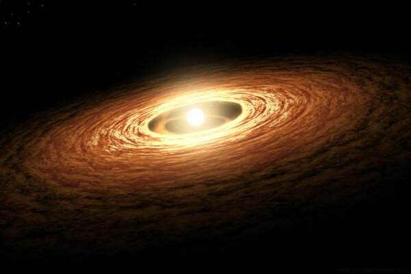 Ein Weltraumtrichter saugt den Planeten an