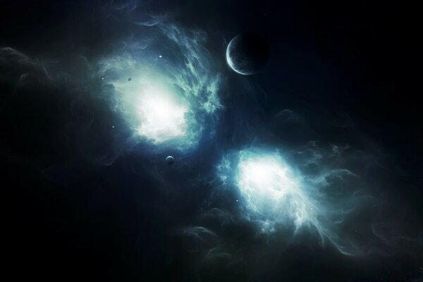 Schöne und kalte kosmische Landschaft