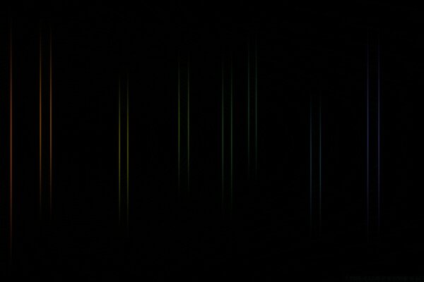 Dunkler Hintergrund viele Streifen in verschiedenen Farben Kunst