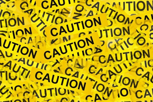  Caution -Text über den gesamten Bildschirm