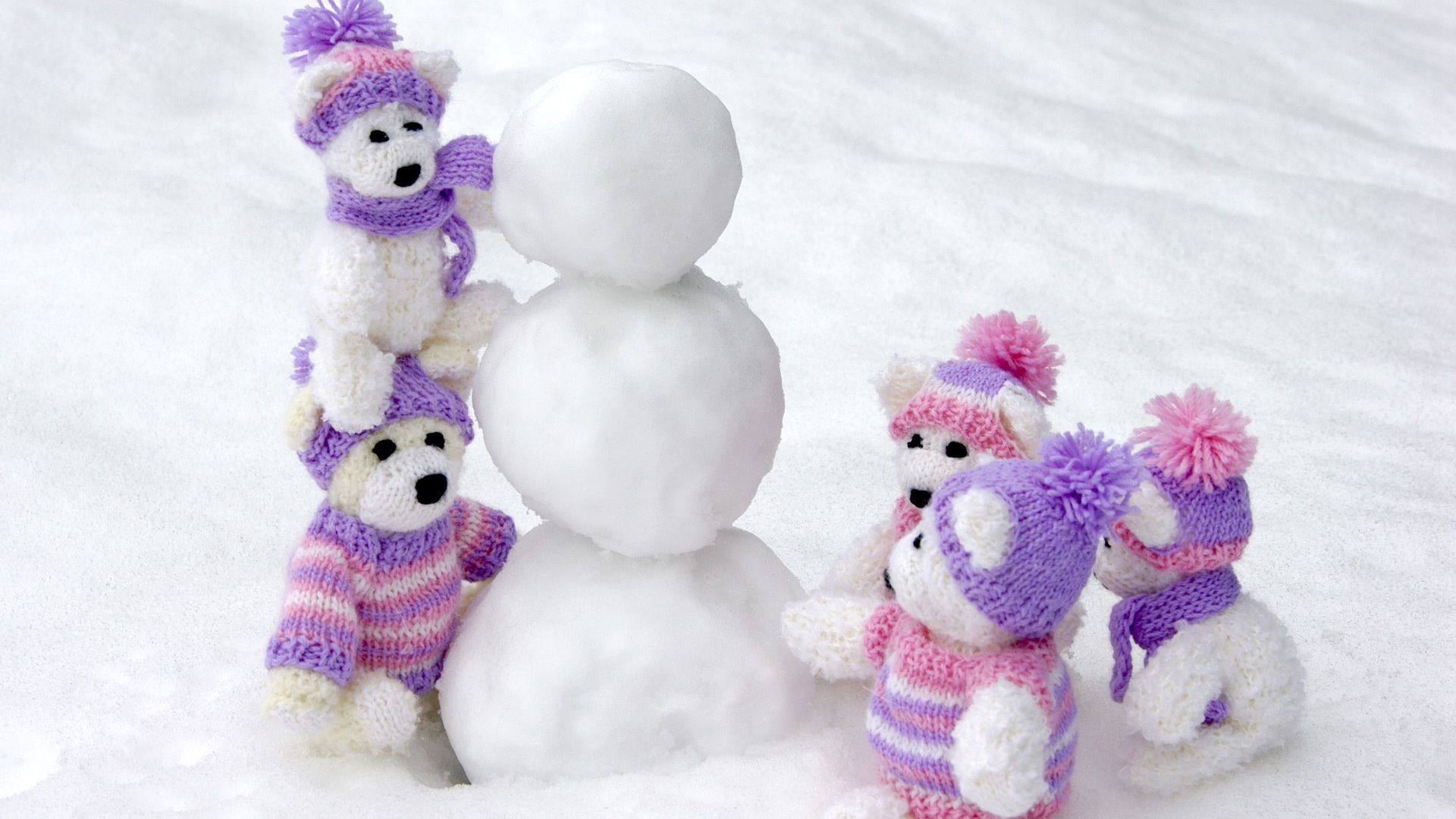 makroaufnahme flaumig handgefertigt winter spielzeug desktop schnee farbe wolle baumwolle plüsch vergnügen