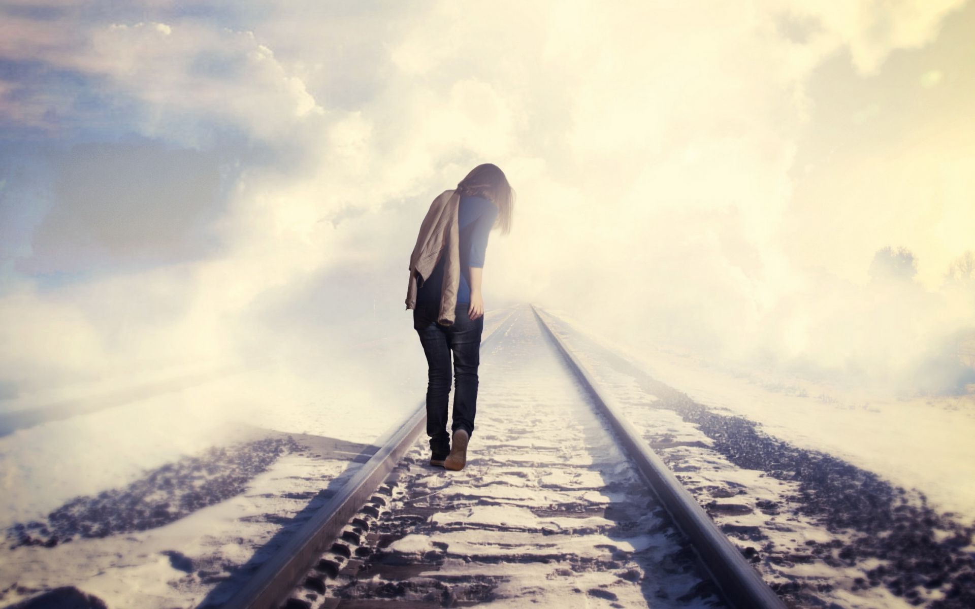 reise landschaft straße schnee himmel eins winter track transportsystem guide zug berge schiene person erwachsener tageslicht im freien