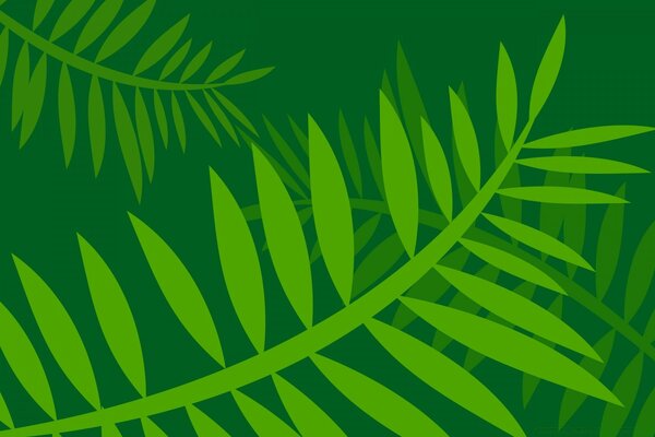 Grüne Blätter auf dunkelgrünem Hintergrund, Vektorgrafik