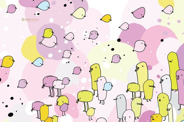 Süße Illustration mit verschiedenen Enten