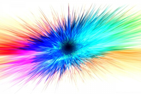 Eine helle Explosion von Regenbogenfarben