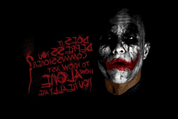 Joker-Gesicht auf schwarzem Hintergrund