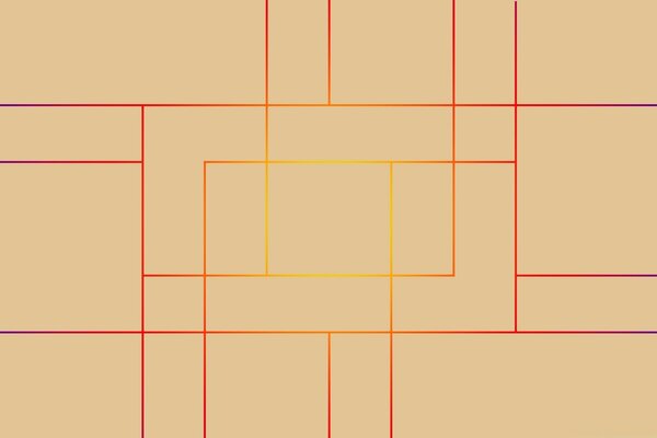 Grafik, Farbige Linien auf beige Hintergrund