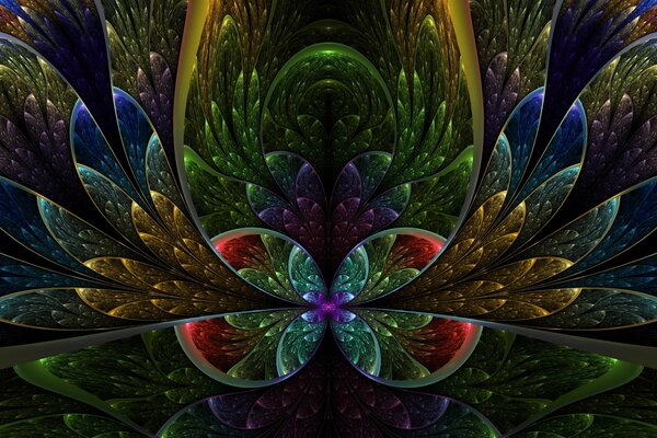 Abstraktion einer Blume in hellen Farben