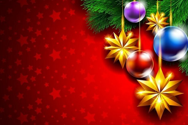Dekorationen für das neue Jahr und Weihnachten