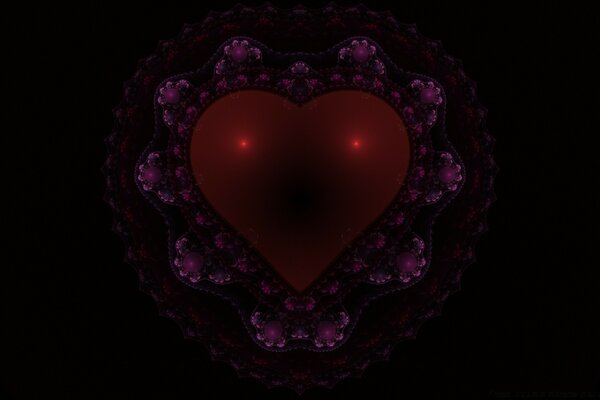 Schönes Herz im Dunkeln