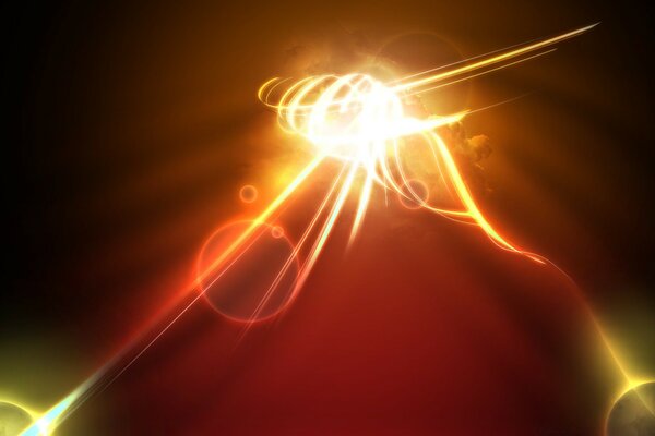 Goldene Sonne im roten Himmel