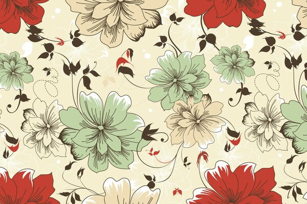 Bunte Blumen auf neutralem Hintergrund