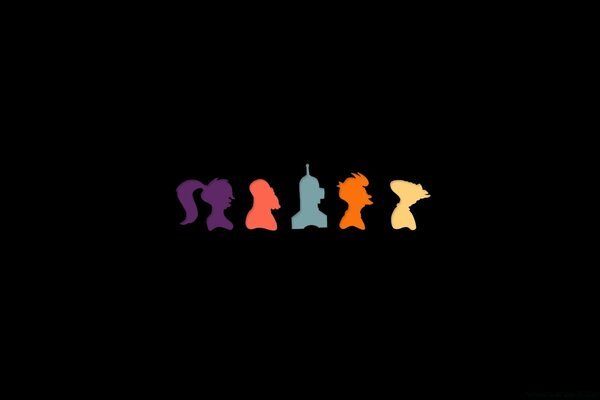 Minimalismus Silhouetten von Zeichentrickfiguren