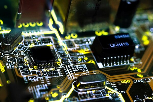Foto von der CPU-Schaltung mit Chips