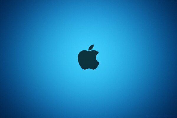 Apple-Emblem auf blauem Hintergrund