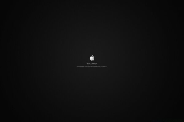 Weißes Apple-Logo auf schwarzem Hintergrund