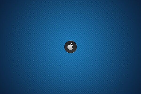 Apple, blaue Halbtöne. Silberner Apfel