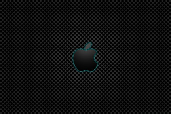 Apple-Symbol auf dunklem Hintergrund in Punkt