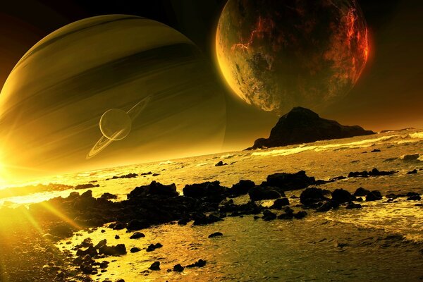 Endloser Mond in der Sonne