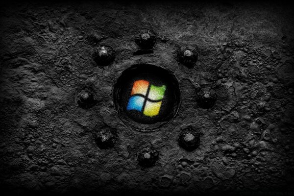 Kraftvolle Textur, Flagge auf Schwarz