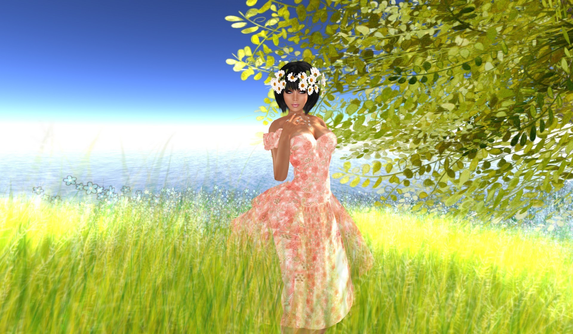 fantasie sommer natur gras freude heuhaufen feld erholung glück entspannung im freien freiheit freude vergnügen himmel junge mädchen schön kleid wasser liebe