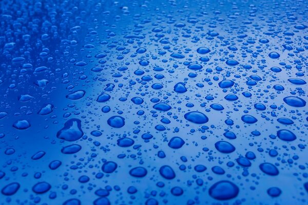 Große Wassertropfen auf der Oberfläche