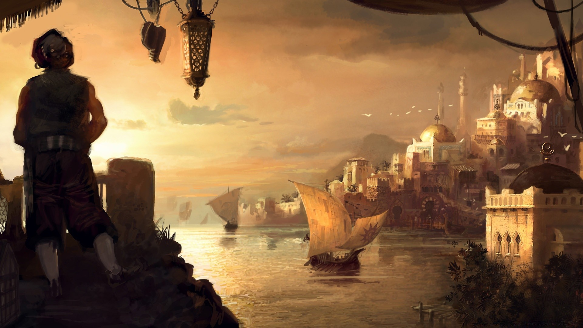 anno 1404 reisen abend sonnenuntergang dämmerung wasser architektur stadt dämmerung im freien