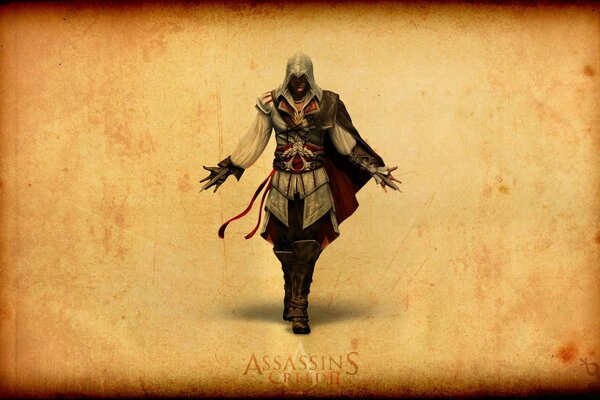 Assassin s creed. Ein Ritter auf einem Pergamentblatt