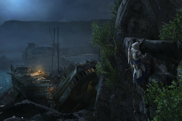 Meerlandschaft mit den Schiffen der Assassins Creed