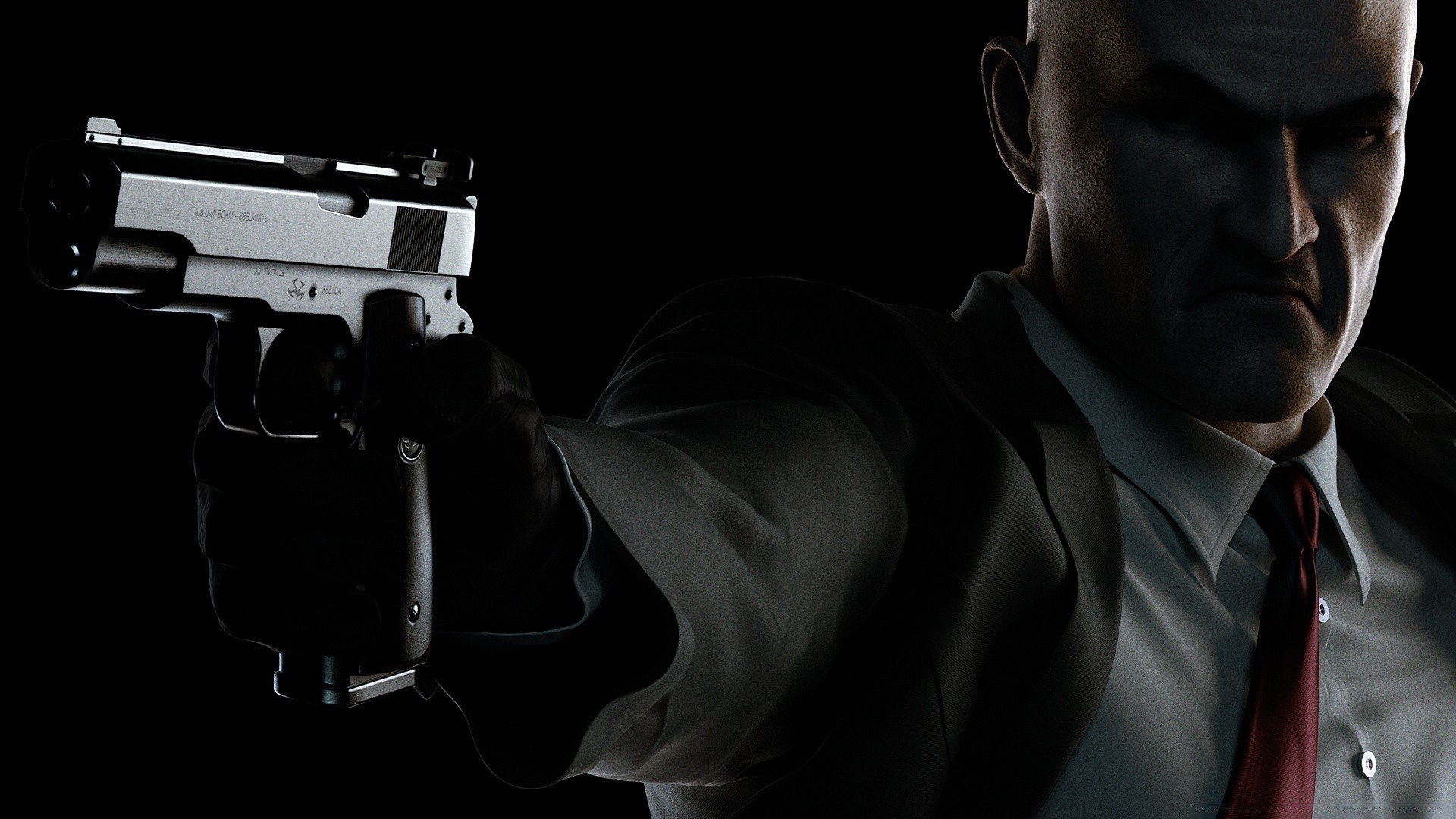 hitman polizei verbrechen pistole mann waffe sicherheit gewalt pistole drinnen gefahr kunst porträt