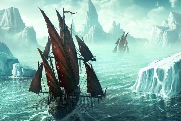Reisen unter dem Eis auf Segelbooten