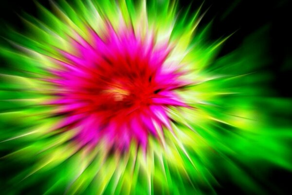 Verschwommenes Bild einer Klettenblüte, hell, aber einfach Klette