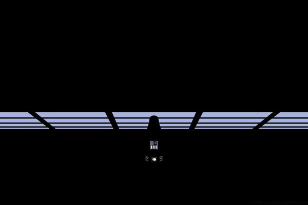 Fragment aus Star wars in einen dunklen Raum