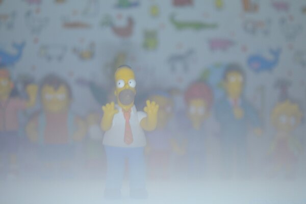 Cartoon die simpsons für eine Gruppe von Erwachsenen